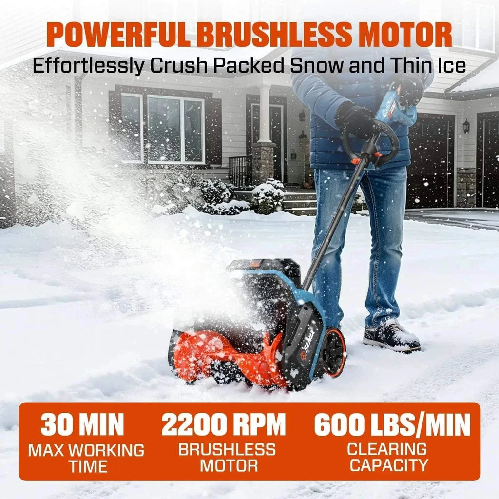 40V Max 15-Inch Cordless Snow Shovel, Brushless, 2*5.0Ah Batteries & 2*Chargers Included STX2-M2