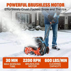40V Max 15-Inch Cordless Snow Shovel, Brushless, 2*5.0Ah Batteries & 2*Chargers Included STX2-M2