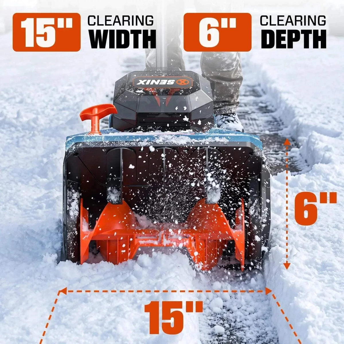 40V Max 15-Inch Cordless Snow Shovel, Brushless, 2*5.0Ah Batteries & 2*Chargers Included STX2-M2
