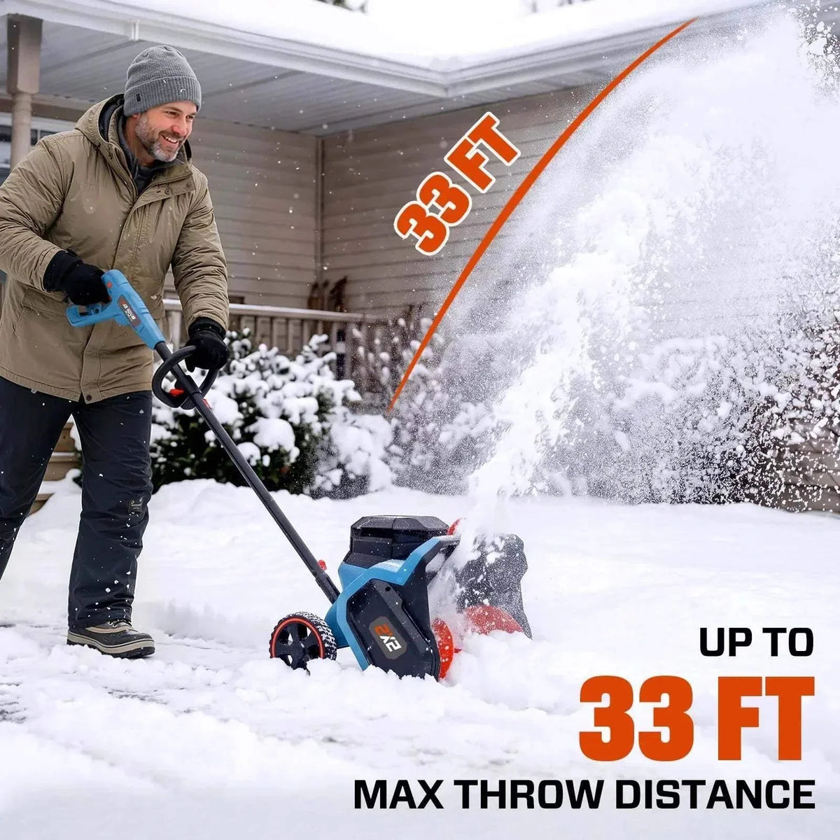40V Max 15-Inch Cordless Snow Shovel, Brushless, 2*5.0Ah Batteries & 2*Chargers Included STX2-M2