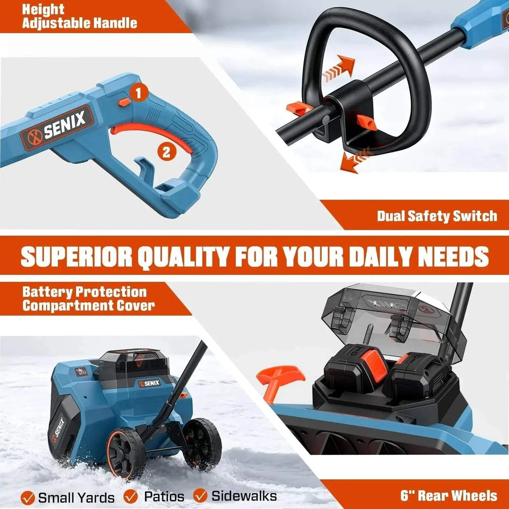 40V Max 15-Inch Cordless Snow Shovel, Brushless, 2*5.0Ah Batteries & 2*Chargers Included STX2-M2
