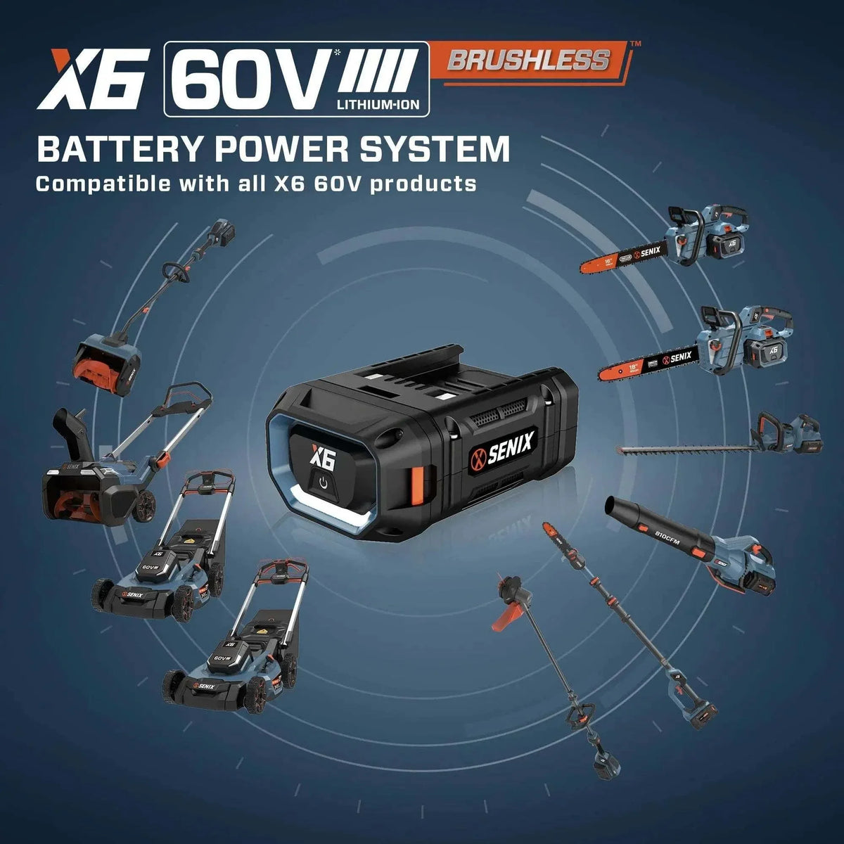 60V Max Cordless Yard Care Combo Kit: 16-Inch Brushless Chainsaw (CSX6-M) & 16-Inch Brushless String Trimmer (GTX6-M), (3.0 Ah Battery & 4.0 Ah Battery & Charger Included)